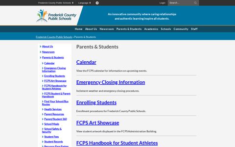 Parents & Students - Frederick County Public Schools