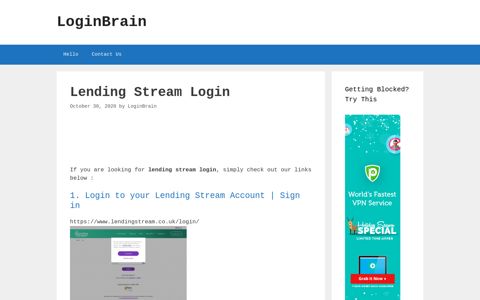 Lending Stream | Sign In - LoginBrain