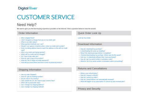 DRI*DigitalRiver Customer Service - Help