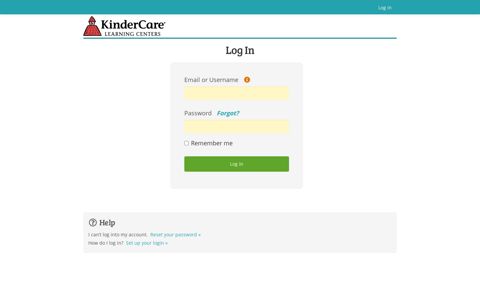 KinderCare - Log In