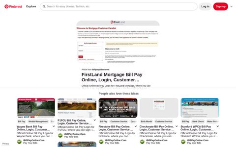 FirstLand Mortgage bill pay - Pinterest
