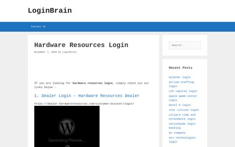 Hardware Resources - Dealer Login - LoginBrain