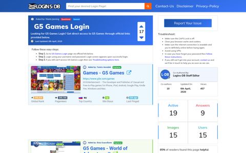 G5 Games Login - Logins-DB