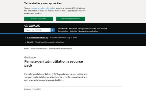 Female genital mutilation: resource pack - GOV.UK