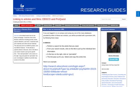 EBSCO and ProQuest - Linking to articles and films - GSU ...
