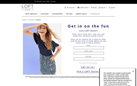 Sign Up for Email Offers and Discounts | LOFT Outlet