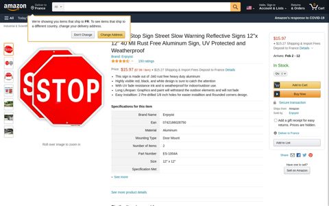 2 Pack Stop Sign Street Slow Warning Reflective Signs 12"x ...