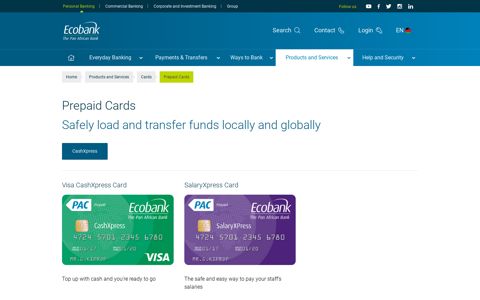 Prepaid Cards - Ecobank