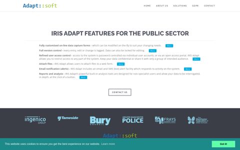 IRIS Adapt Features for The Public Sector - Adaptsoft