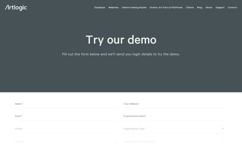 Try our demo | Artlogic