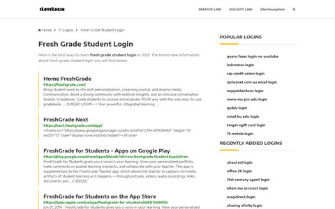 Fresh Grade Student Login ❤️ One Click Access - iLoveLogin
