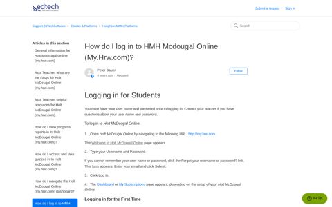 How do I log in to HMH Mcdougal Online (My.Hrw.com ...