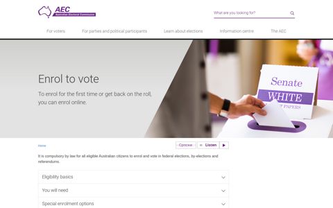Enrol to vote - Australian Electoral Commission