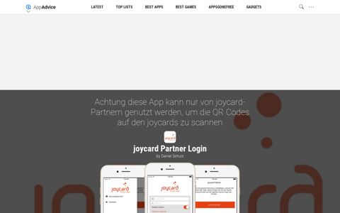 joycard Partner Login by Daniel Schulz - AppAdvice