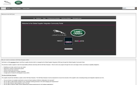 GSI - Jaguar Land Rover Portal - JLR Supplier Portal