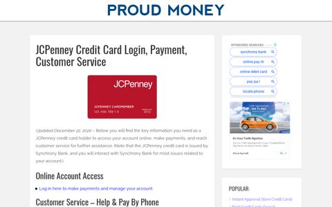JCPenney Credit Card Login, Payment, Customer Service ...
