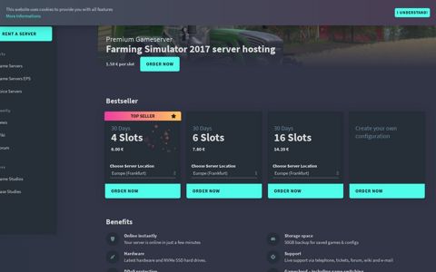 Farming Simulator 2017 server hosting - gportal