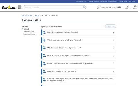 Digital Account FAQs - Food 4 Less