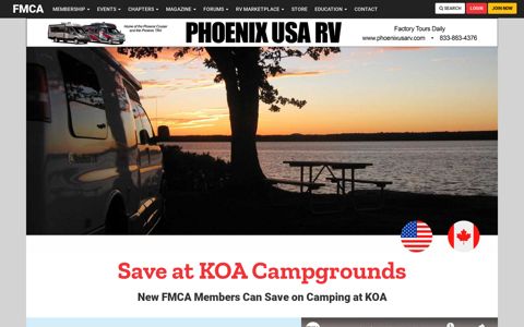 KOA Campgrounds - FMCA KOA Discount | FMCA