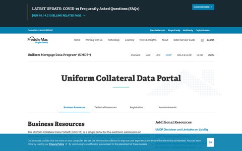 Uniform Collateral Data Portal - Freddie Mac Single-Family