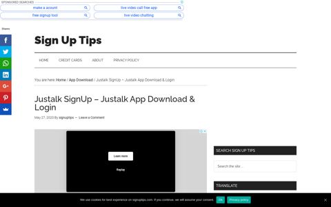 Justalk SignUp - Justalk App Download & Login - Sign Up Tips