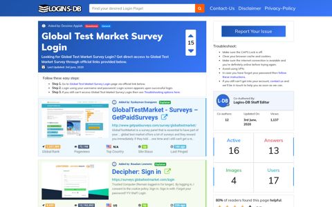 Global Test Market Survey Login - Logins-DB