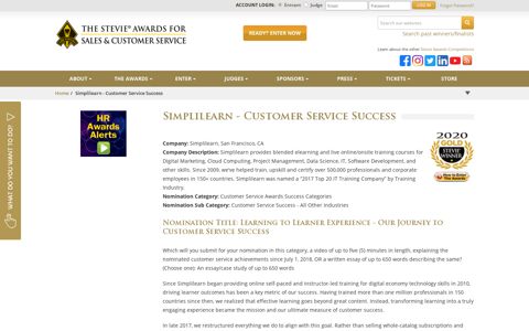 Simplilearn - Customer Service Success | Stevie Awards