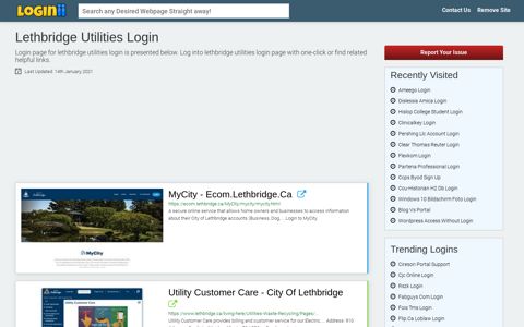 Lethbridge Utilities Login - Loginii.com