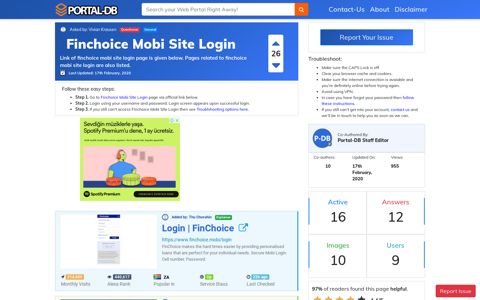 Finchoice Mobi Site Login