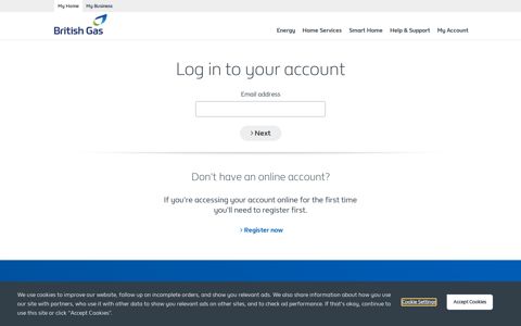Log in to your account - British Gas