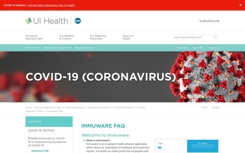 Immuware FAQ | UI Health