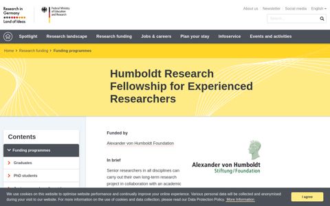 Humboldt Research Fellowship for Experienced Researchers ...