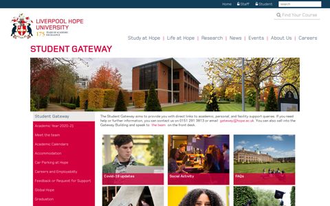Student Gateway - Liverpool Hope University