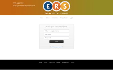 Log In to your ERS control panel... - Event Rental Systems ...