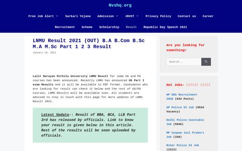 LNMU Result 2020 (OUT) B.A B.Com B.Sc M.A UG/PG Part 1 ...