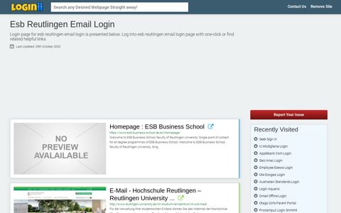 Esb Reutlingen Email Login - Loginii.com