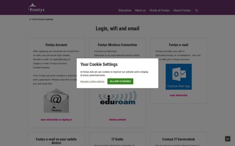 Login, wifi and email - Fontys University of Applied Sciences