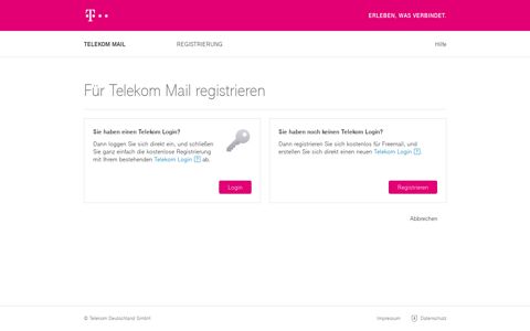Für Telekom Mail registrieren - Telekom | Telekom Mail