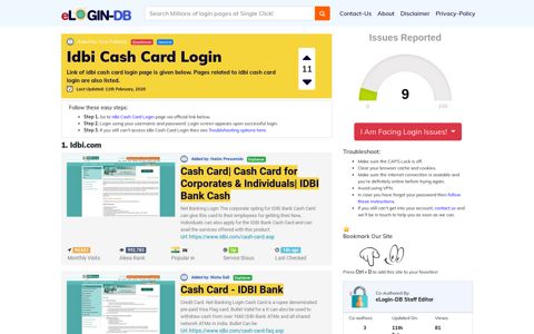 Idbi Cash Card Login