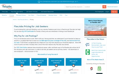 FlexJobs Pricing, Subscription Details & Membership Costs