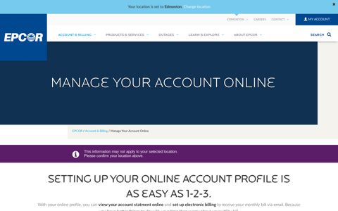 Manage Your Account Online - Epcor