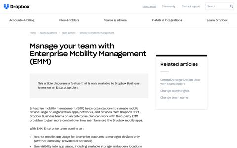 Manage your team with Enterprise Mobility Management (EMM)