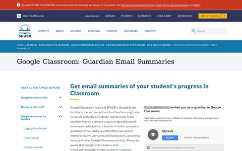 Google Classroom: Guardian Email Summaries | SFUSD