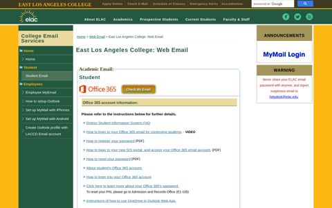 Web Email - East Los Angeles College