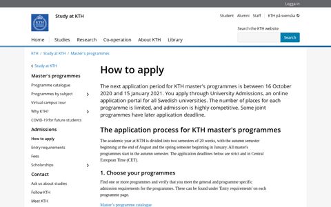 How to apply to KTH | KTH | Sweden