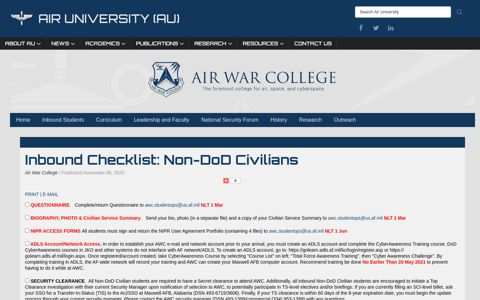 Inbound Checklist: Non-DoD Civilians > Air University (AU ...