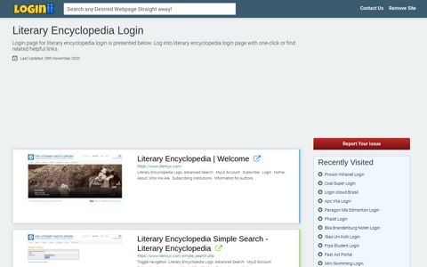 Literary Encyclopedia Login - Loginii.com
