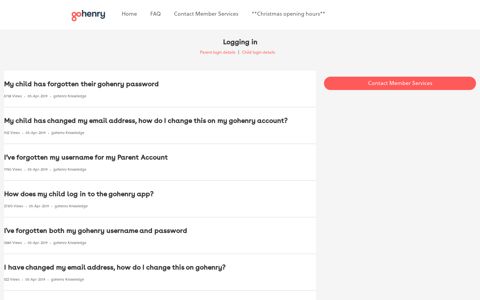 Logging in - FAQs - GoHenry