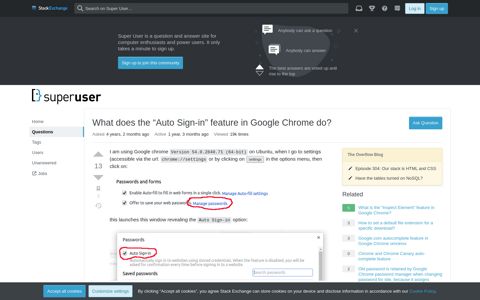 What does the "Auto Sign-in" feature in Google Chrome do ...