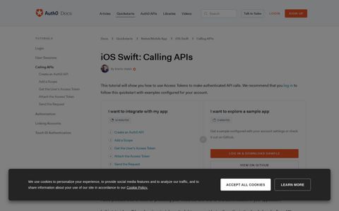 Auth0 iOS Swift SDK Quickstarts: Calling APIs